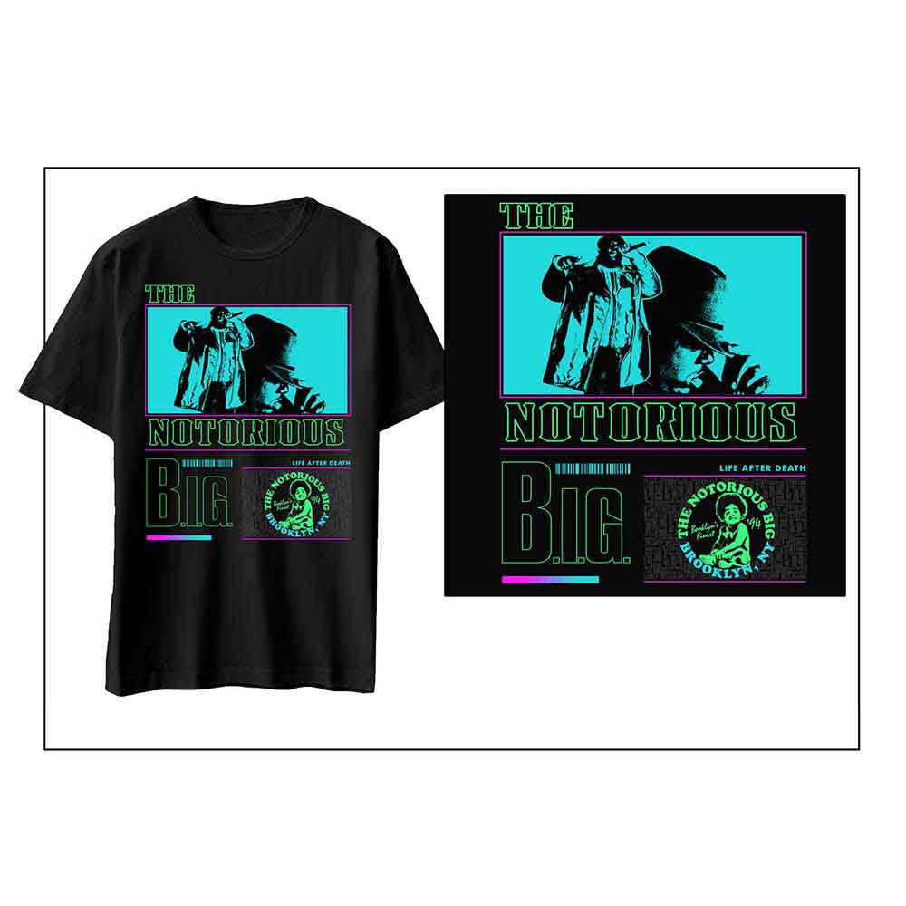 BIGGIE SMALLS - LIFE AFTER DEATH NEON - T-Shirt Black