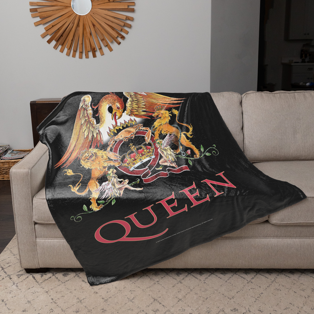 Rocksax Queen Sherpa Fleece Blanket - Crest