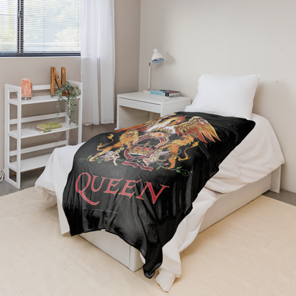 Rocksax Queen Sherpa Fleece Blanket - Crest