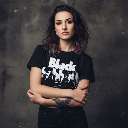 BLACK SABBATH - CALIFORNIA AUDIENCE - Ladies Crop Top Black