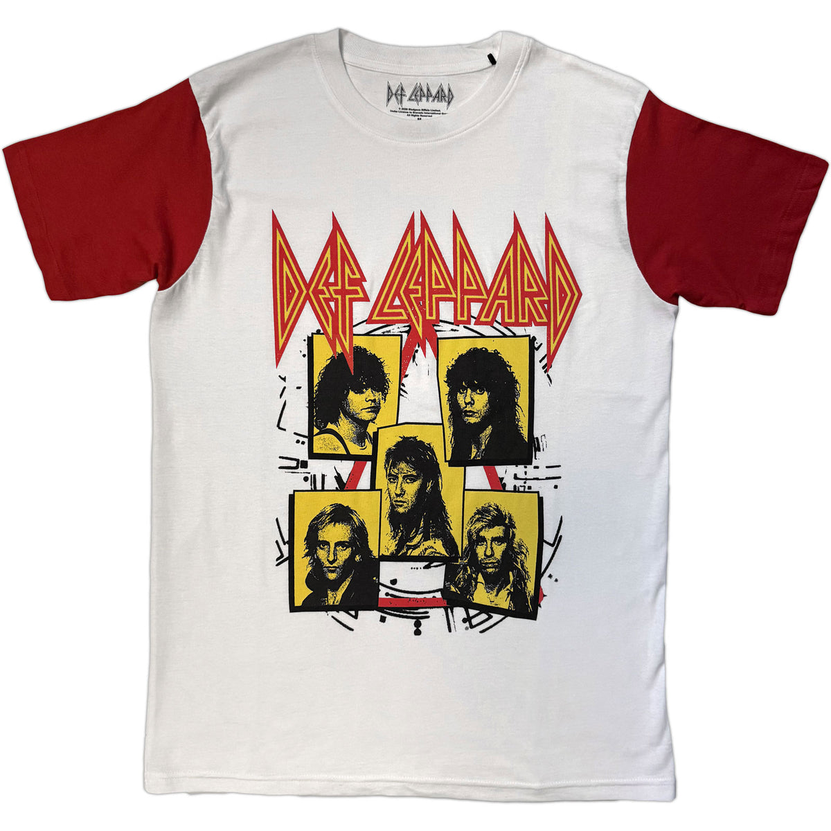DEF LEPPARD - BAND FRAME - Raglan T-Shirt Red, White