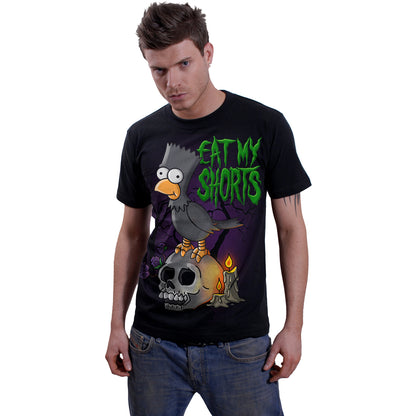 THE SIMPSONS - BART RAVEN - Front Print T-Shirt Black