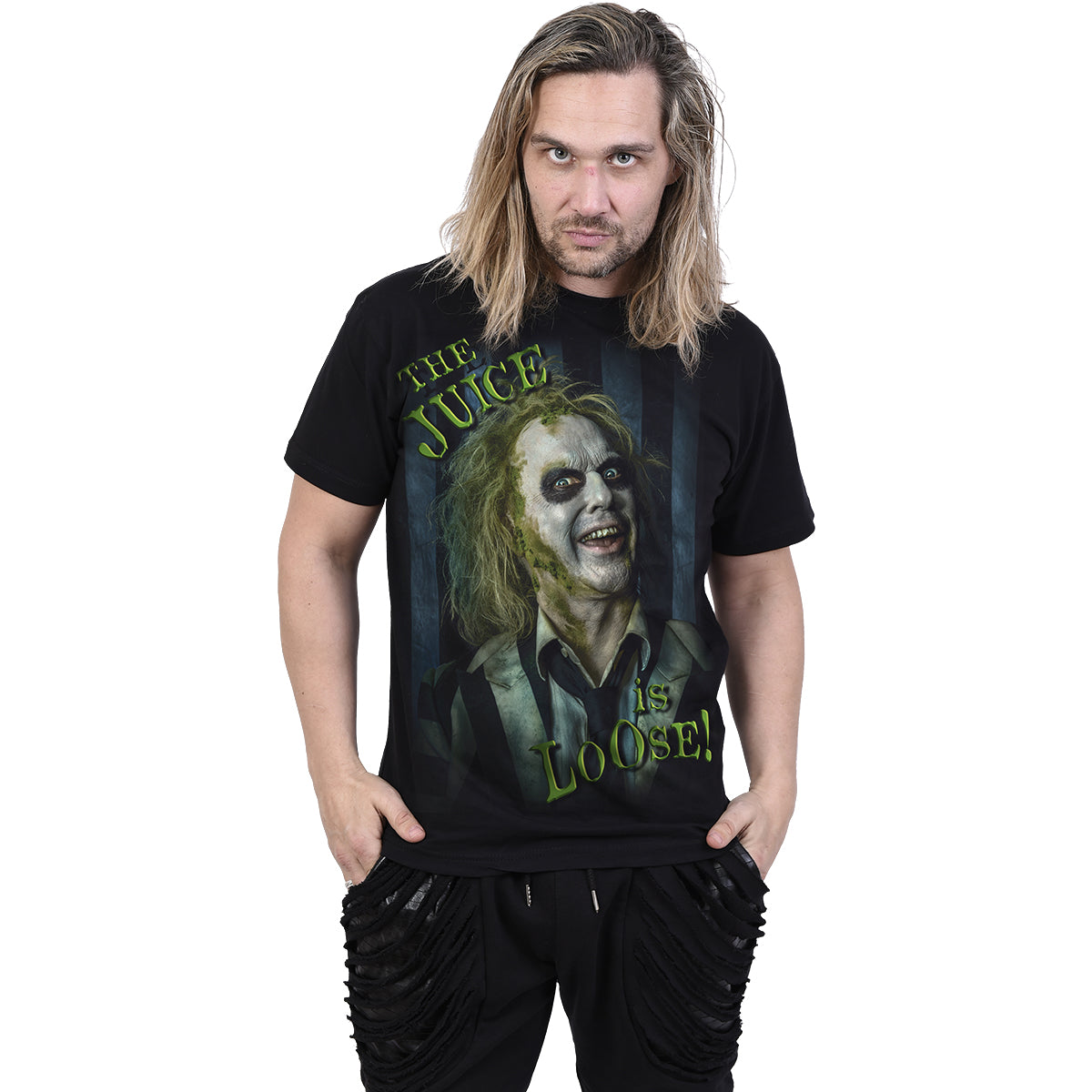 BEETLEJUICE 2 - JUICE IS LOOSE - Front Print T-Shirt Black