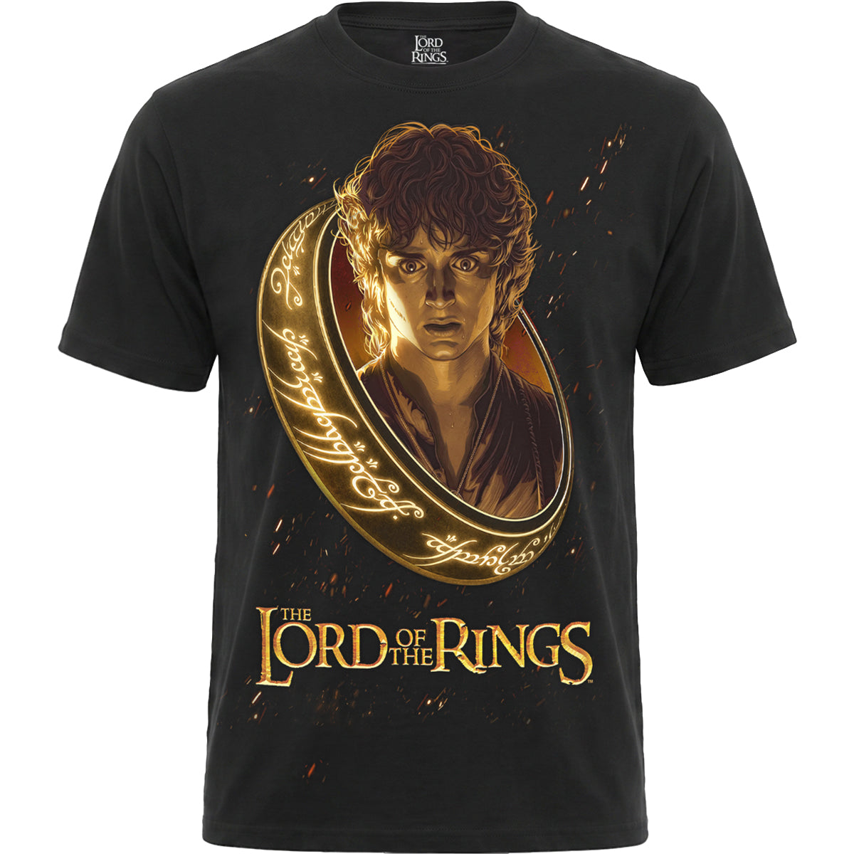 LOTR - FRODO PORTRAIT - Front Print T-Shirt Black