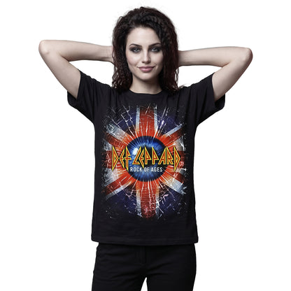 DEF LEPPARD - ROCK OF AGES - T-shirt imprimé sur le devant Noir