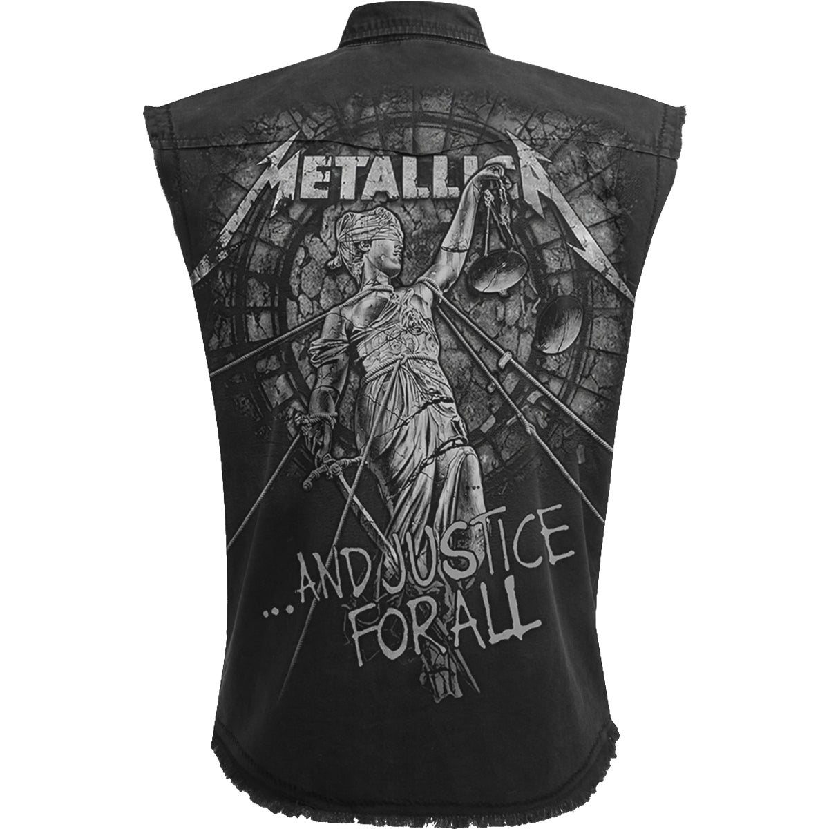 METALLICA - STONED JUSTICE - Travailleur sans manches Stone Washed Noir