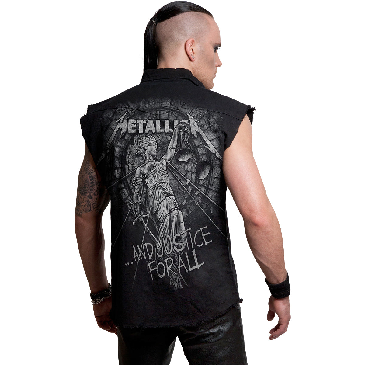 METALLICA - STONED JUSTICE - Travailleur sans manches Stone Washed Noir