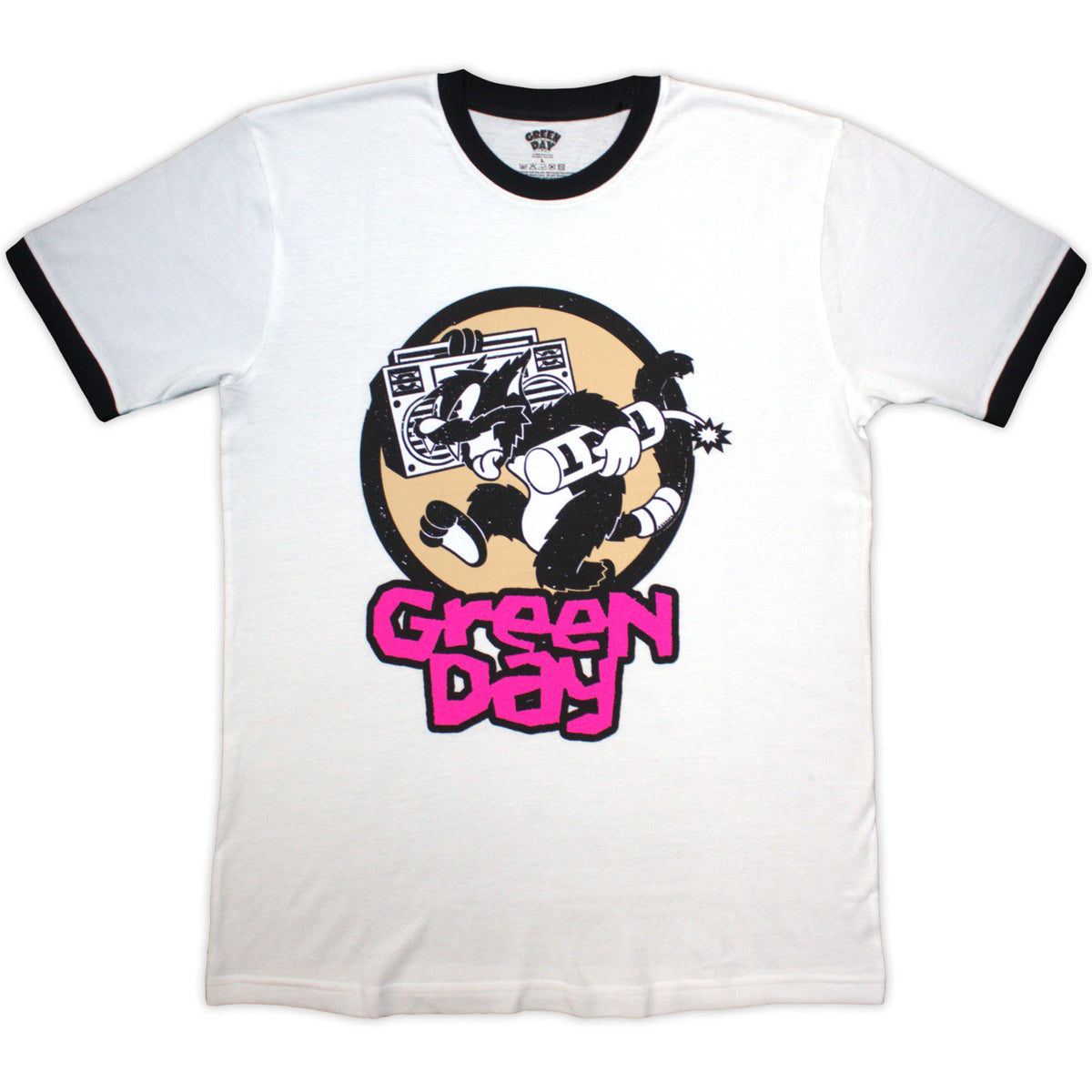 GREEN DAY - REVOLUTION TNT - Ringer T-Shirt White