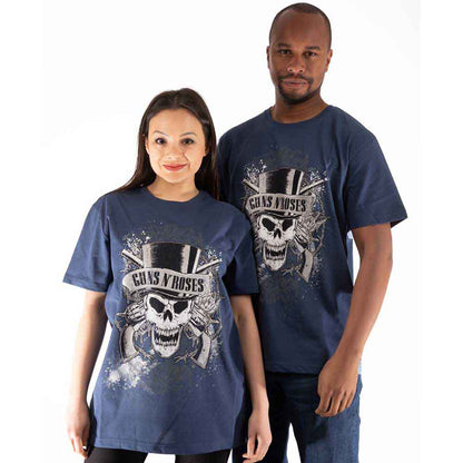 GUNS N' ROSES - FADED SKULL - T-Shirt Blue