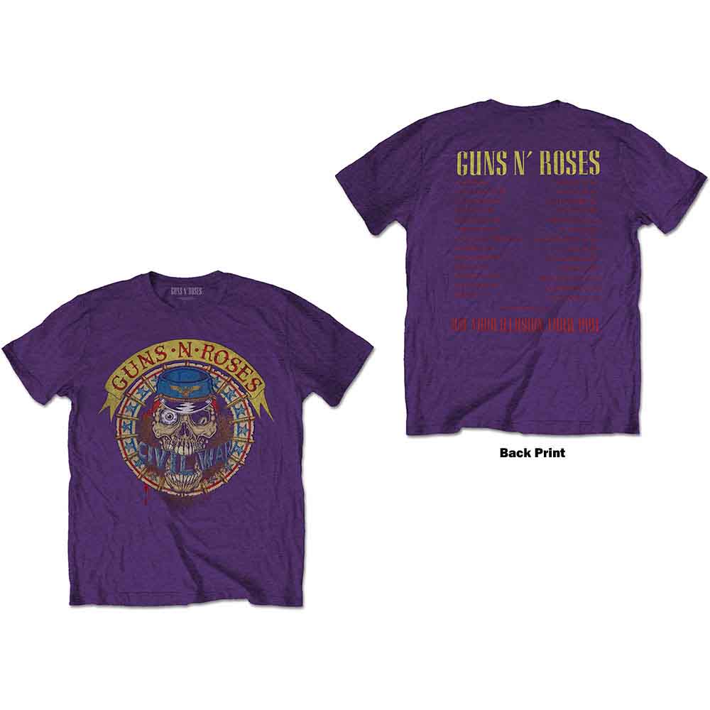 GUNS N' ROSES - SKULL CIRCLE - T-Shirt Purple