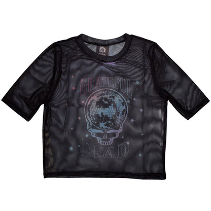GRATEFUL DEAD - STEALY GLITTER BALL - Ladies Crop Top Black