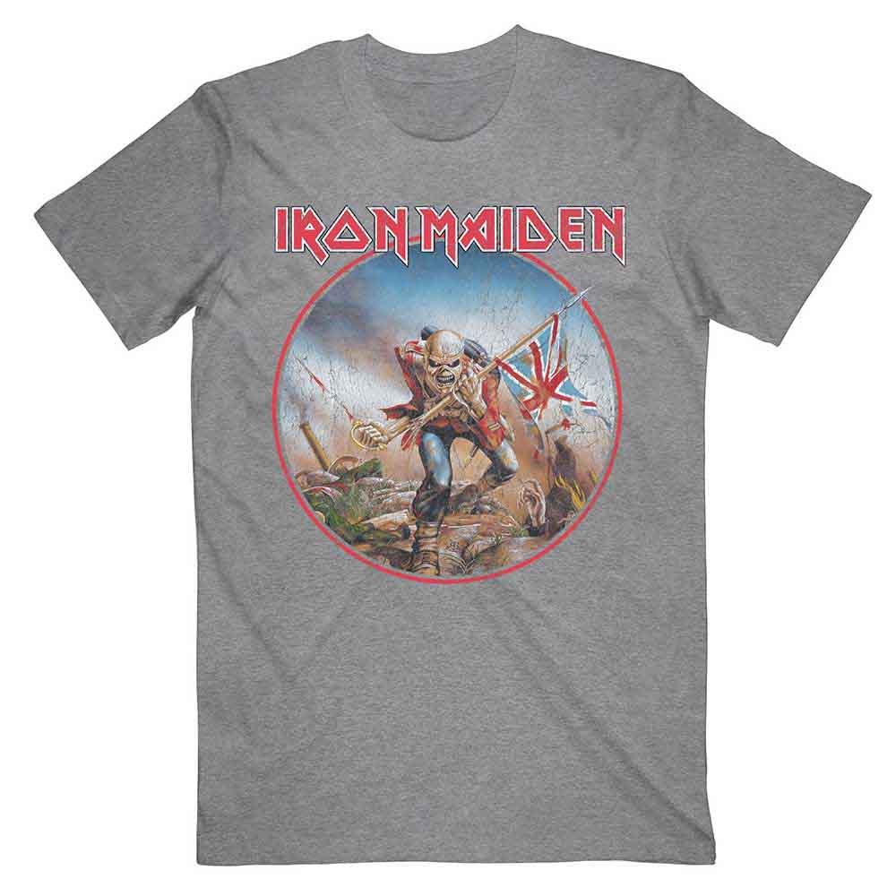 IRON MAIDEN - TROOPER VINTAGE CIRCLE - T-Shirt Grey