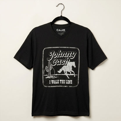 JOHNNY CASH - I WALK THE LINE - Carbon T-Shirt Black