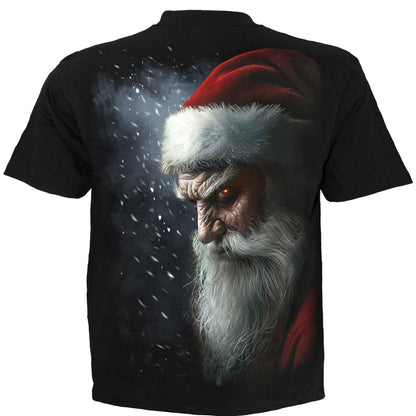NAUGHTY OR NICE SANTA - T-shirt noir
