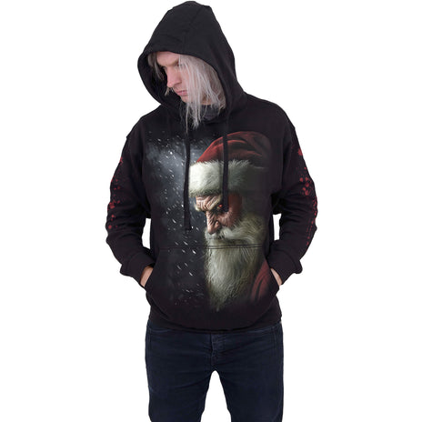 NAUGHTY OR NICE SANTA - Sweat à capuche noir