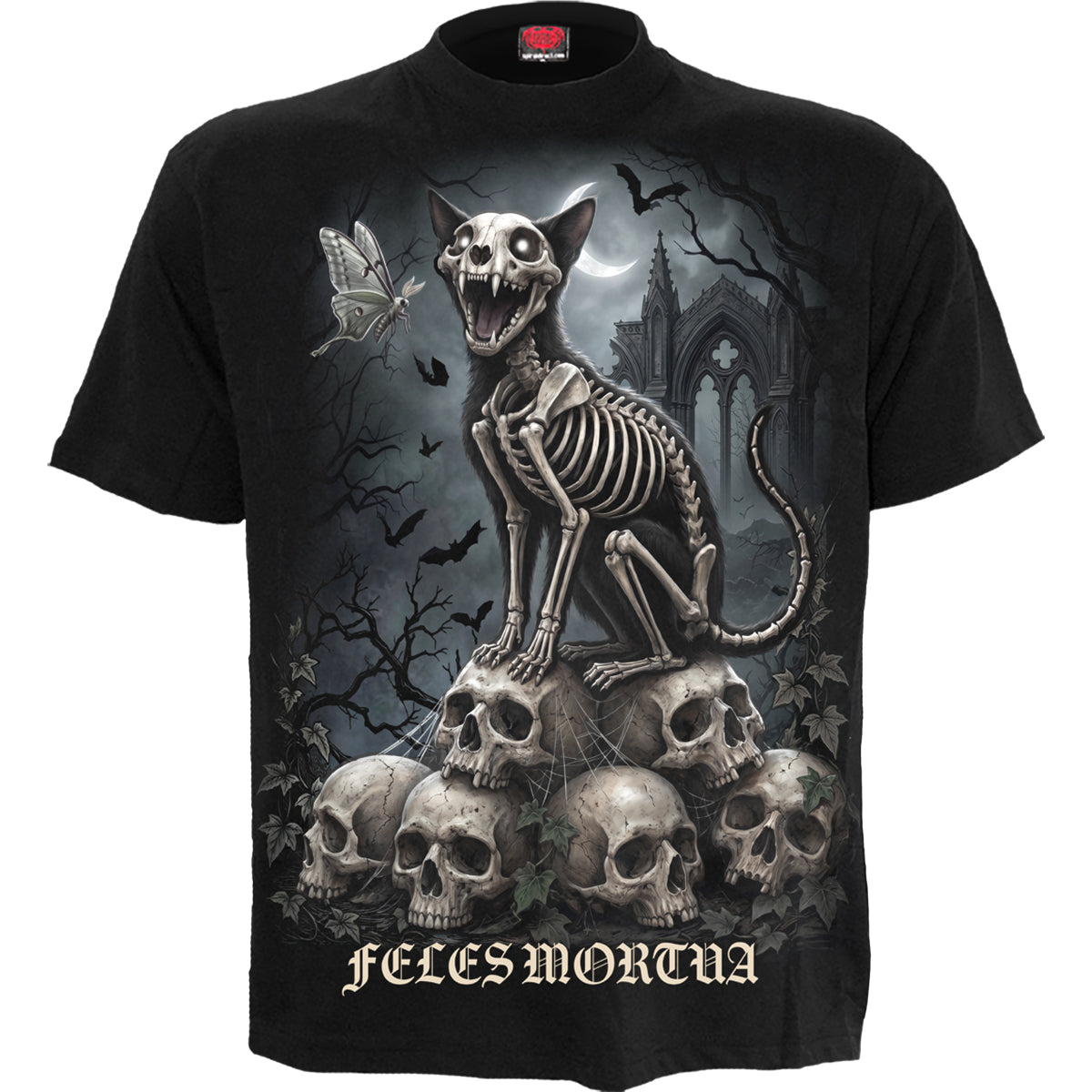 FELES MORTUA - T-shirt noir avec imprimé sur le devant
