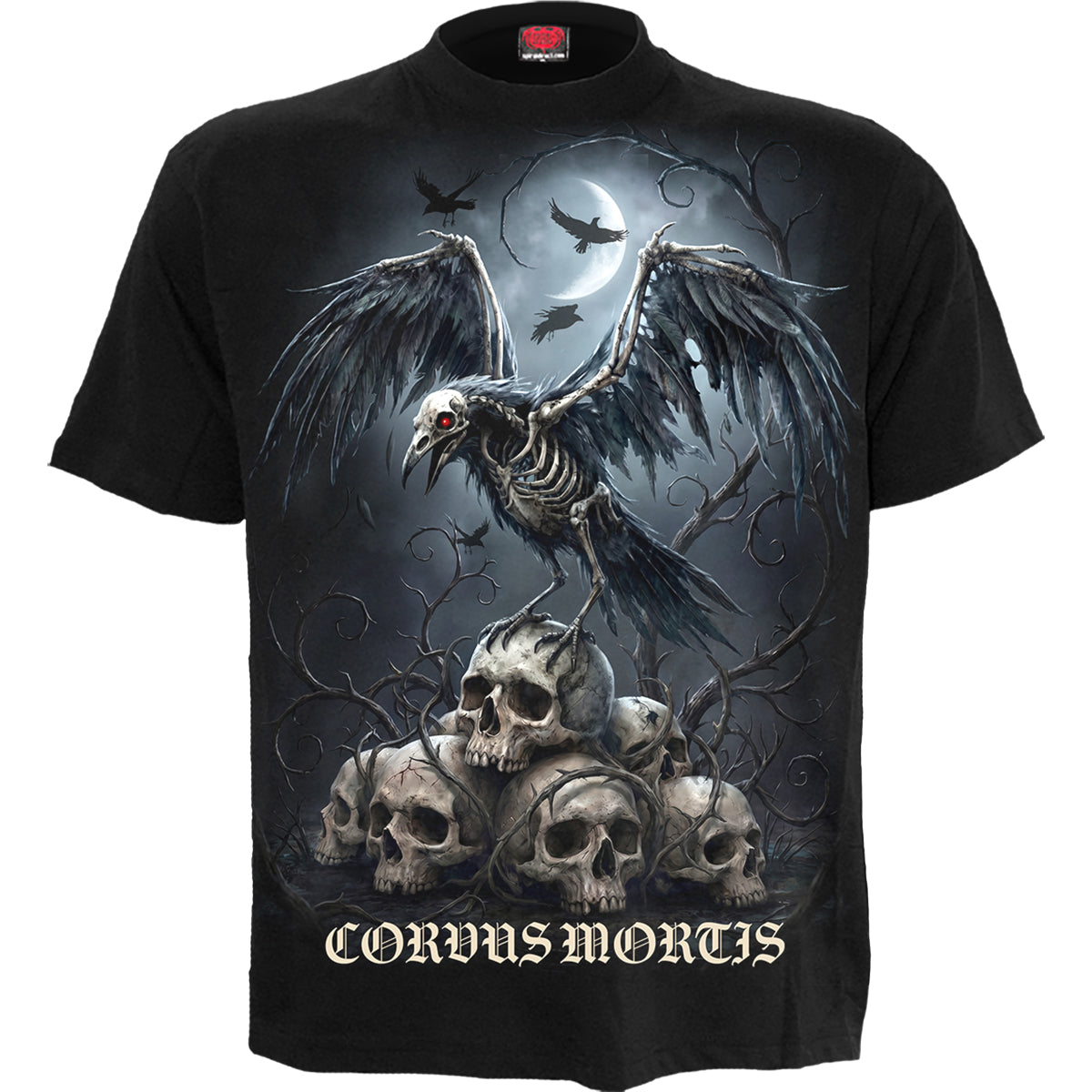 CORVUS MORTIS  - T-shirt noir avec imprimé sur le devant