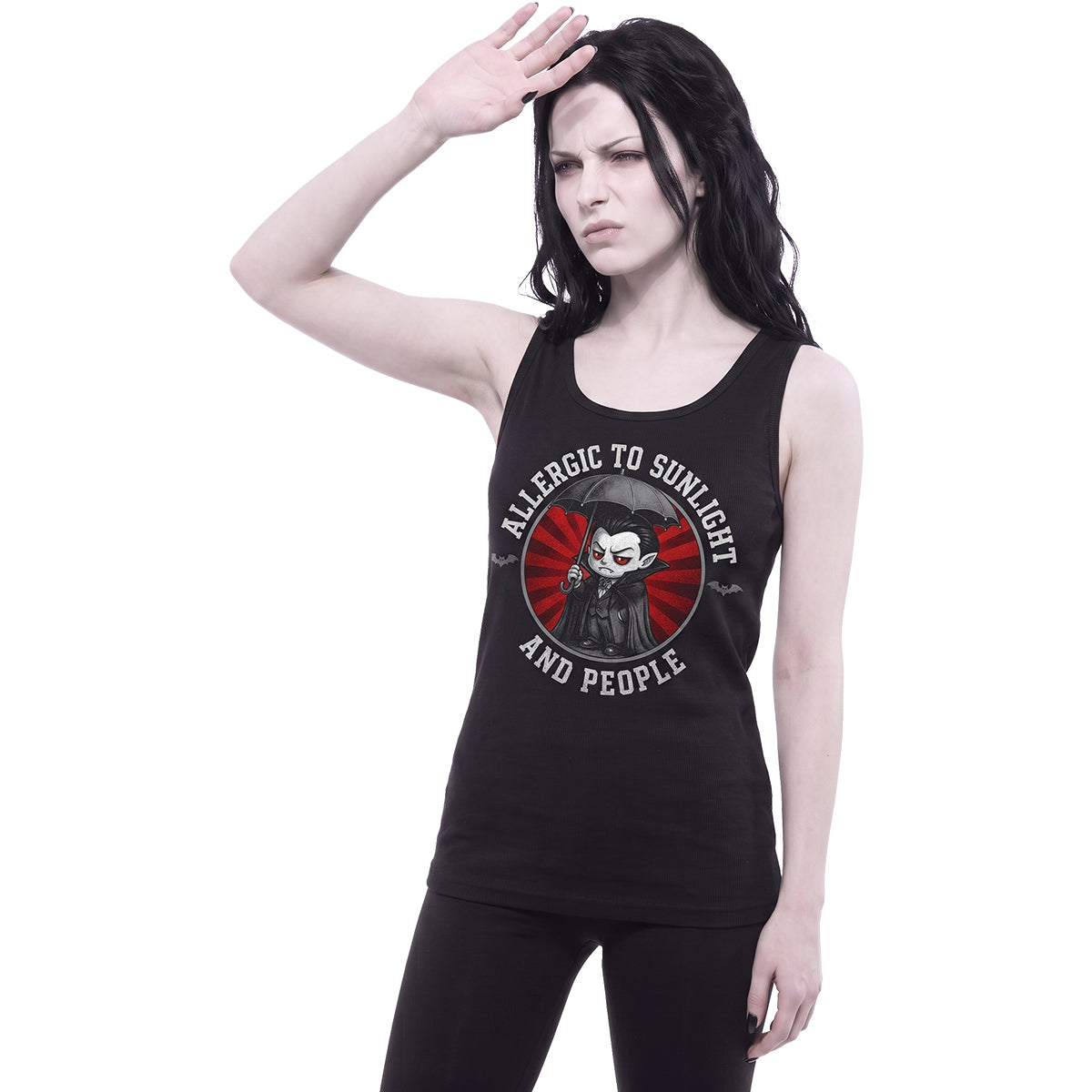 ALLERGIES - Razor Back Top Black