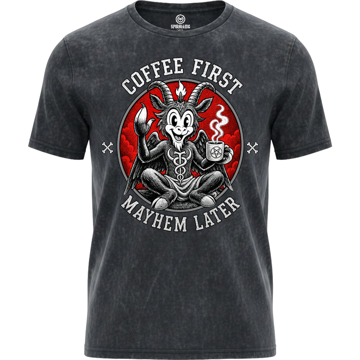 COFFEE AND MAYHEM  - T-shirt délavé à l'acide
