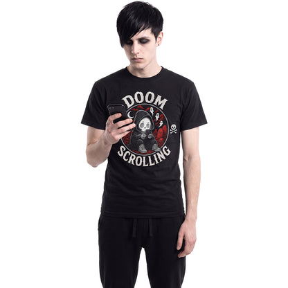 DOOM SCROLLING  - T-shirt imprimé sur le devant, noir