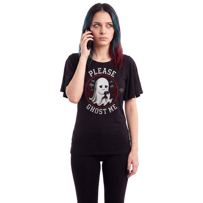 GHOST ME  - Boat Neck Bat Sleeve Top Black