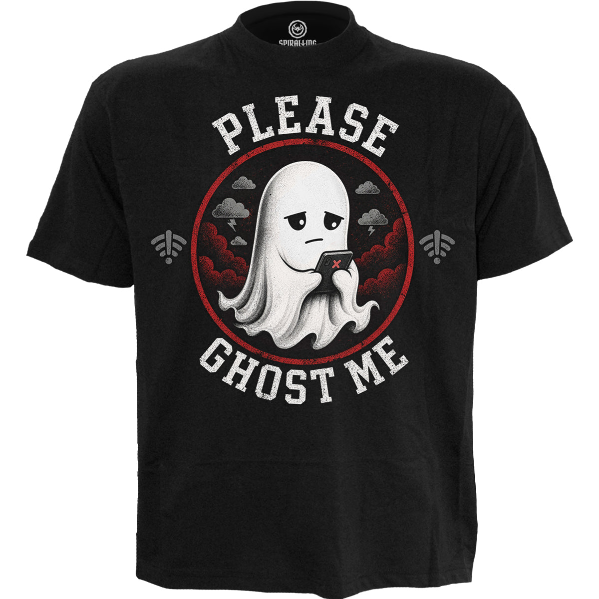GHOST ME  - T-shirt noir avec imprimé sur le devant