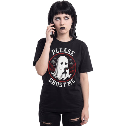 GHOST ME  - T-shirt noir avec imprimé sur le devant