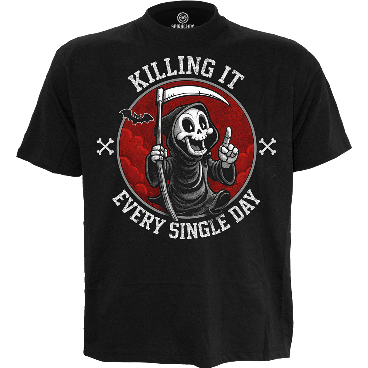 KILLING IT - T-shirt noir avec imprimé sur le devant