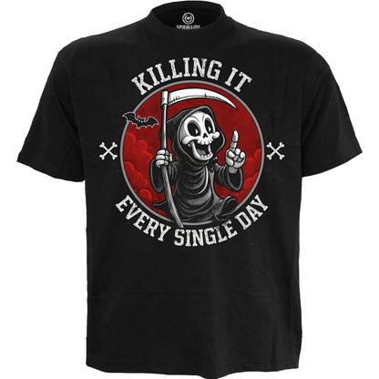 KILLING IT - T-shirt noir avec imprimé sur le devant