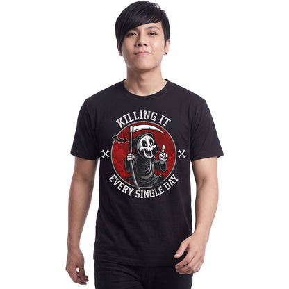 KILLING IT - T-shirt noir avec imprimé sur le devant