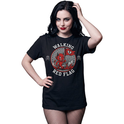 RED FLAG - T-shirt noir avec imprimé sur le devant