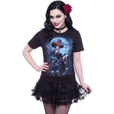 NIGHT OF THE DEAD - T-shirt noir avec imprimé sur le devant