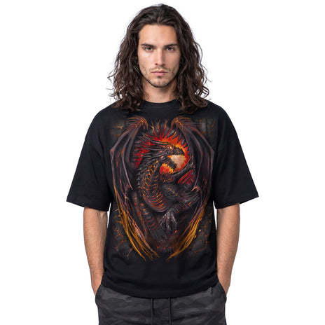 DRAGON FURNACE - Oversized Box T-Shirt Black