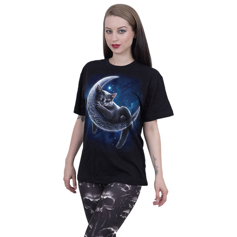 VELVET MOON - Front Print T-Shirt Black