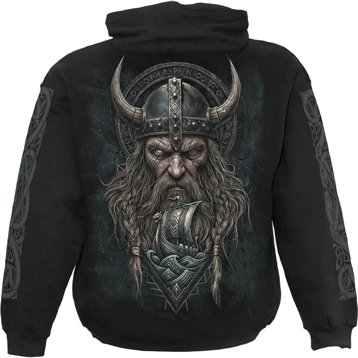 VIKING NORSEMAN - Sweat à capuche noir