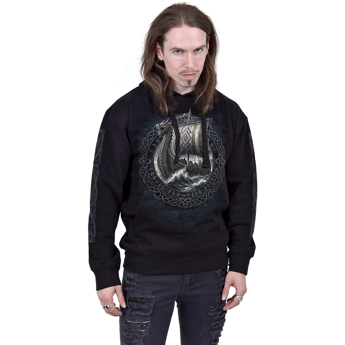 VIKING NORSEMAN - Sweat à capuche noir