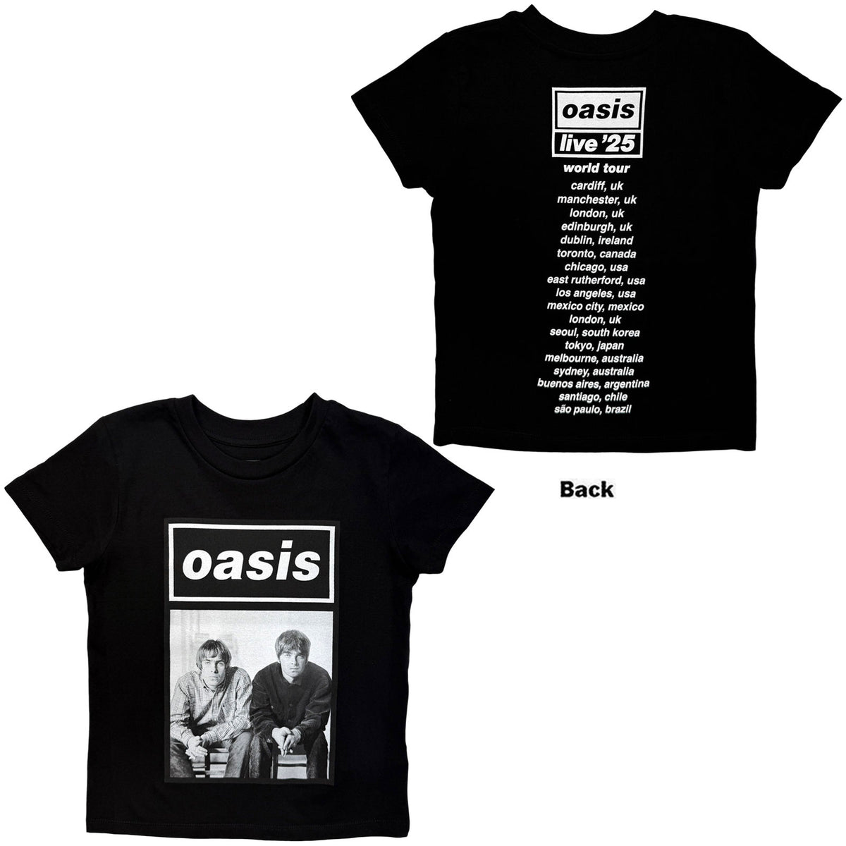 OASIS - WONDERWALL LIVE '25 WORLD - Kids T-Shirt Black
