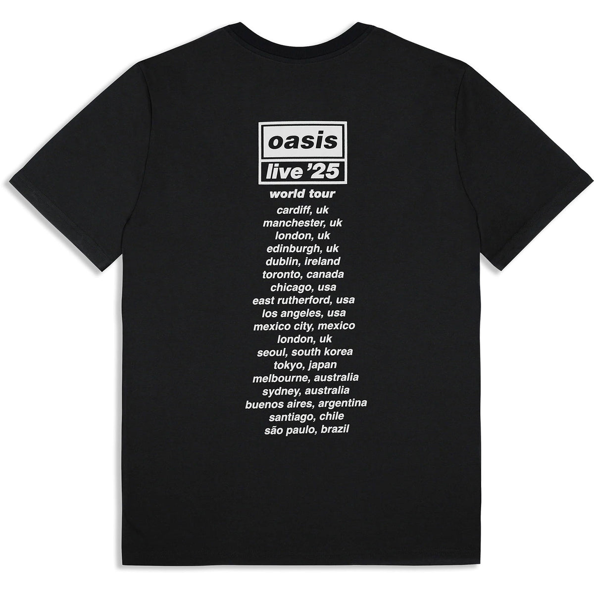 OASIS - WONDERWALL LIVE 25 WORLD TOUR - T-Shirt Black