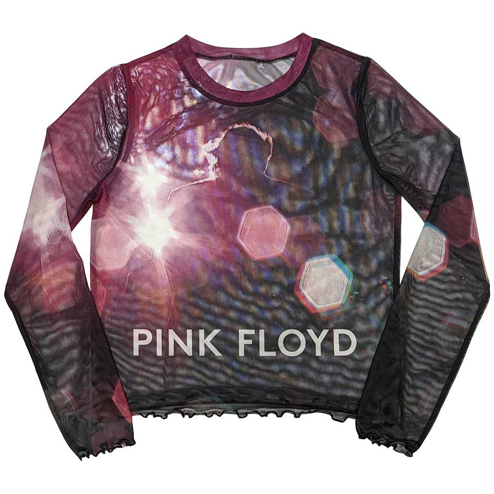 PINK FLOYD - KNEBWORTH '90 - Ladies Long Sleeve Crop Top Black