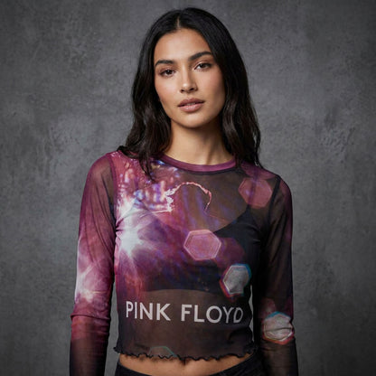 PINK FLOYD - KNEBWORTH '90 - Ladies Long Sleeve Crop Top Black