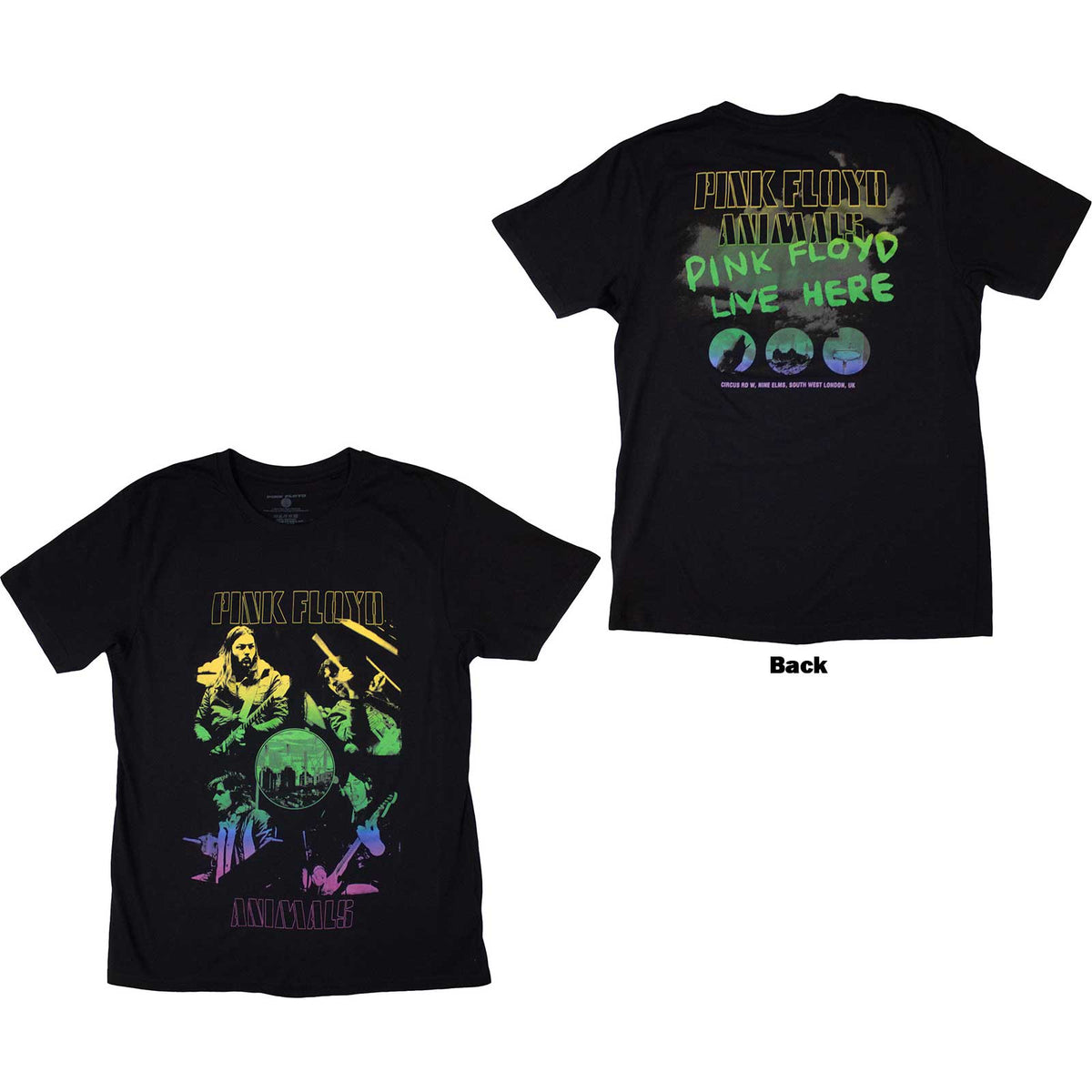 PINK FLOYD - ANIMALS RAINBOW PHOTO - T-Shirt Black