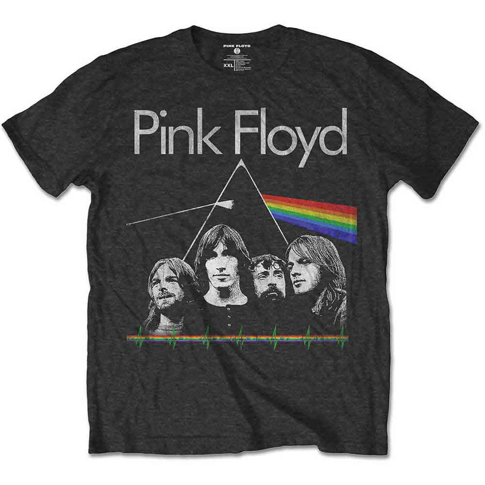 PINK FLOYD - DARK SIDE OF THE MOON BAND & PULSE - T-Shirt Grey
