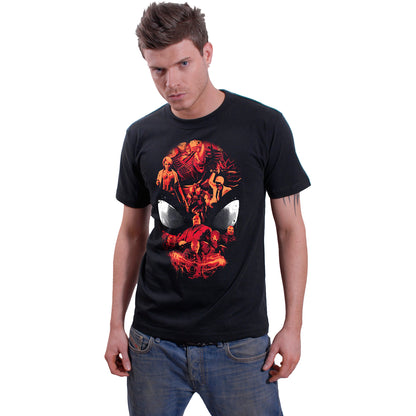 JEU VIDÉO SPIDER-MAN - RÔLE DES PERSONNAGES - T-shirt à impression frontale Noir