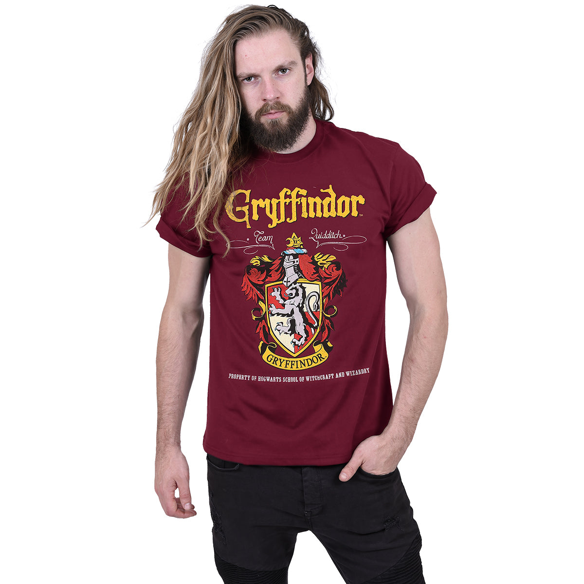 HARRY POTTER - GRYFFINDOR RED CREST - T-Shirt Maroon