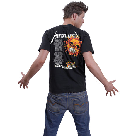 METALLICA - FLAMING SKULL TOUR 94 - T-SHIRT - T-Shirt Noir