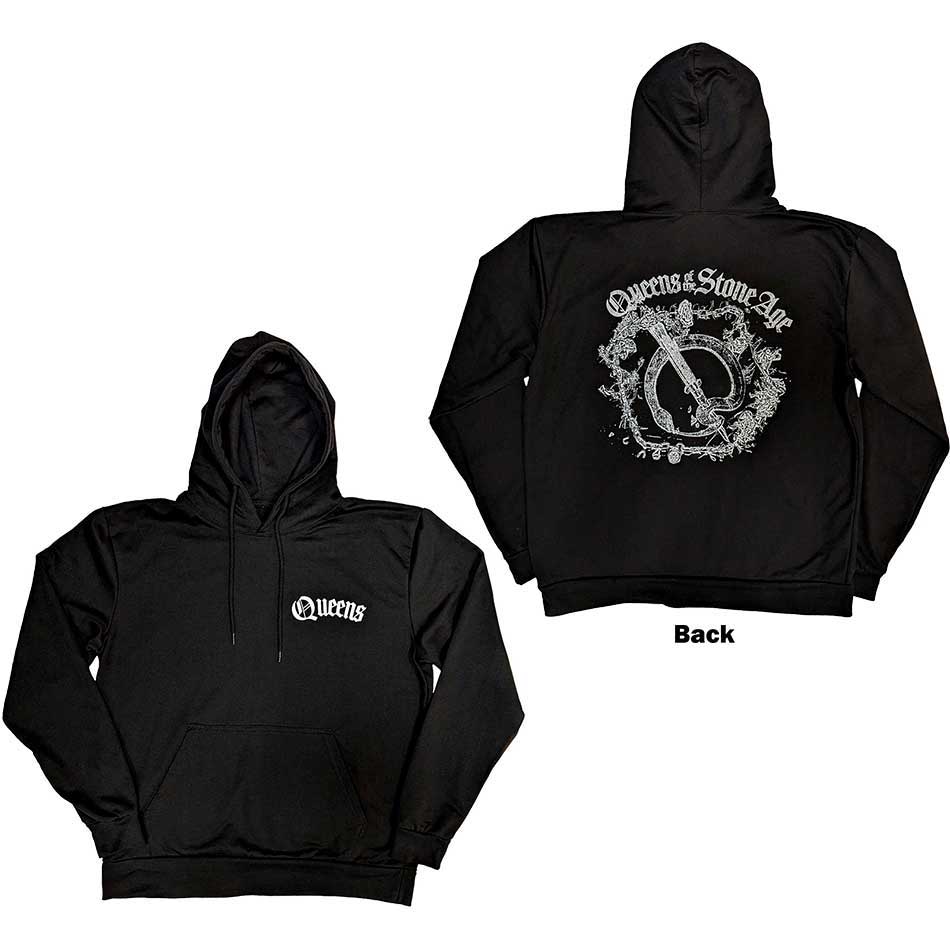 QUEENS OF THE STONE AGE - FLORAL CHAINS - Pullover Hoodie Black