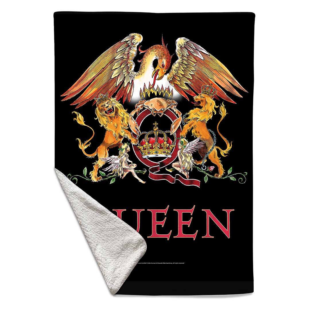 Rocksax Queen Sherpa Fleece Blanket - Crest