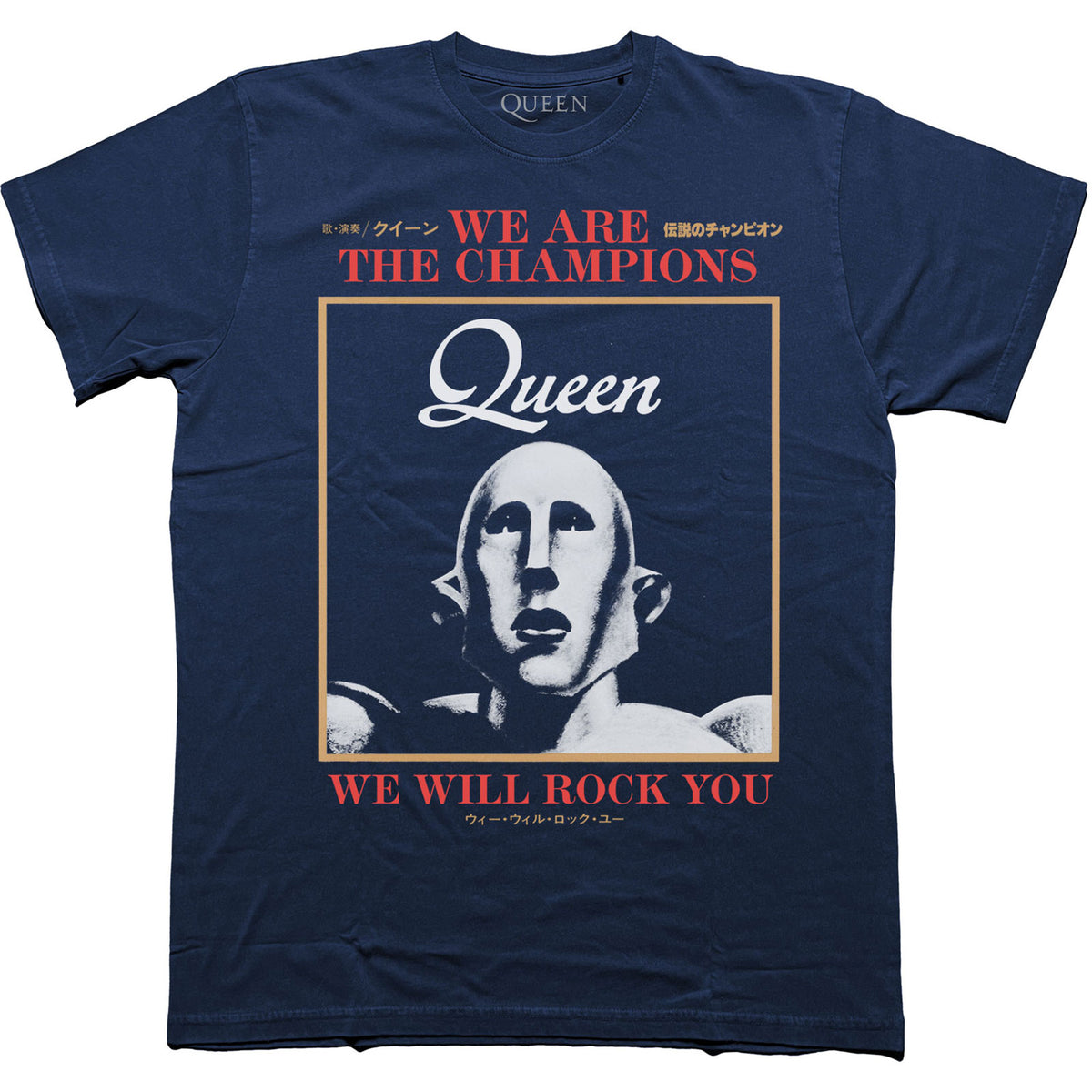 QUEEN - WE ARE THE CHAMPIONS WE WILL ROCK YOU - T-Shirt Blue