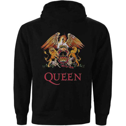 QUEEN - CLASSIC CREST - Zipped Hoodie Black