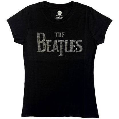 BEATLES, THE - DROP T CRYSTALS - T-shirt pour dames noir (embelli)